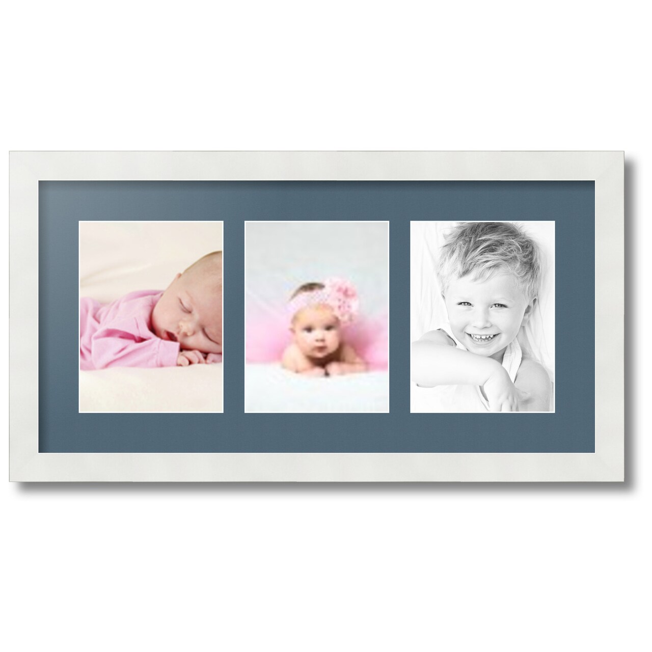 ArtToFrames Collage Photo Picture Frame with 3 - 6x8 inch Openings, Framed in White with Over 62 Mat Color Options and Plexi Glass (CSM-3966-782)